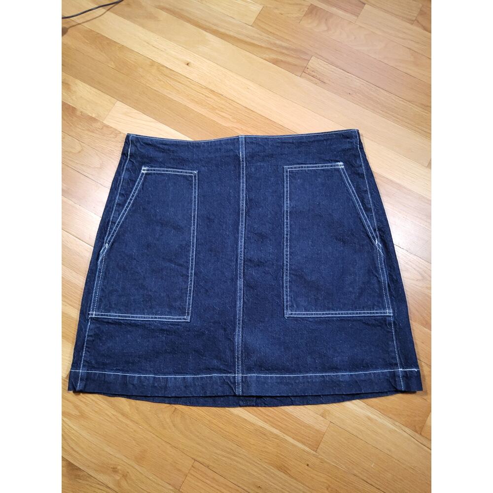 LOFT Denim Skirt Dark Wash Utility Mini Size 14